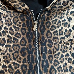 Leopard Print Zip-Up Hoodie